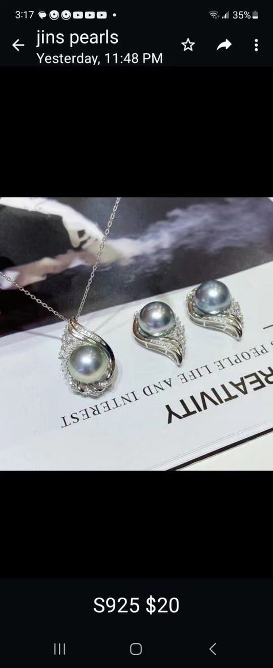 Customised service for Jennifer, 1 solid 18k gold pearl earring+3 S925 pendent