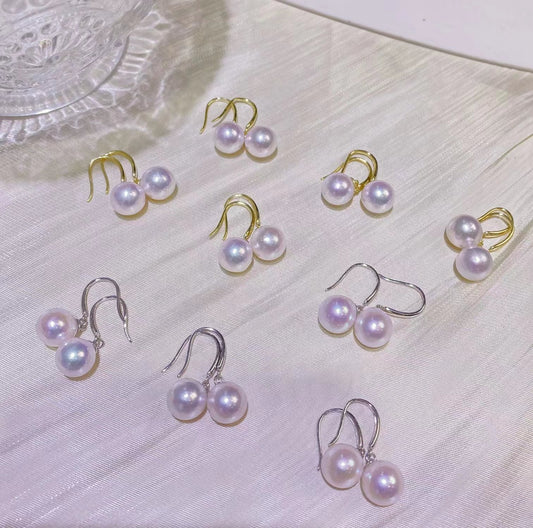 8-9mmFreshwater Akoya Pearl Earring, S925 Sliver Setting