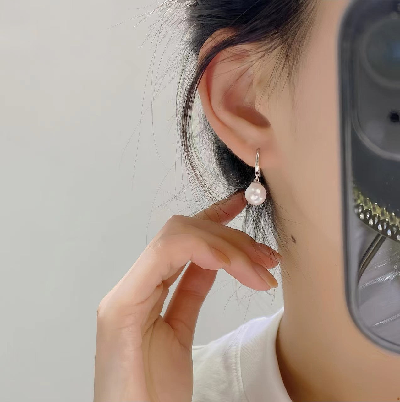 8-9mmFreshwater Akoya Pearl Earring, S925 Sliver Setting