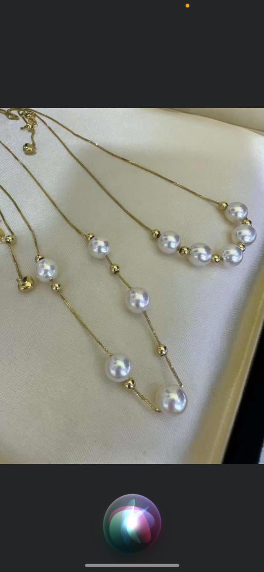 Customized service for Jackie, 1 solid 18k gold necklace+1 S925 pearl earring