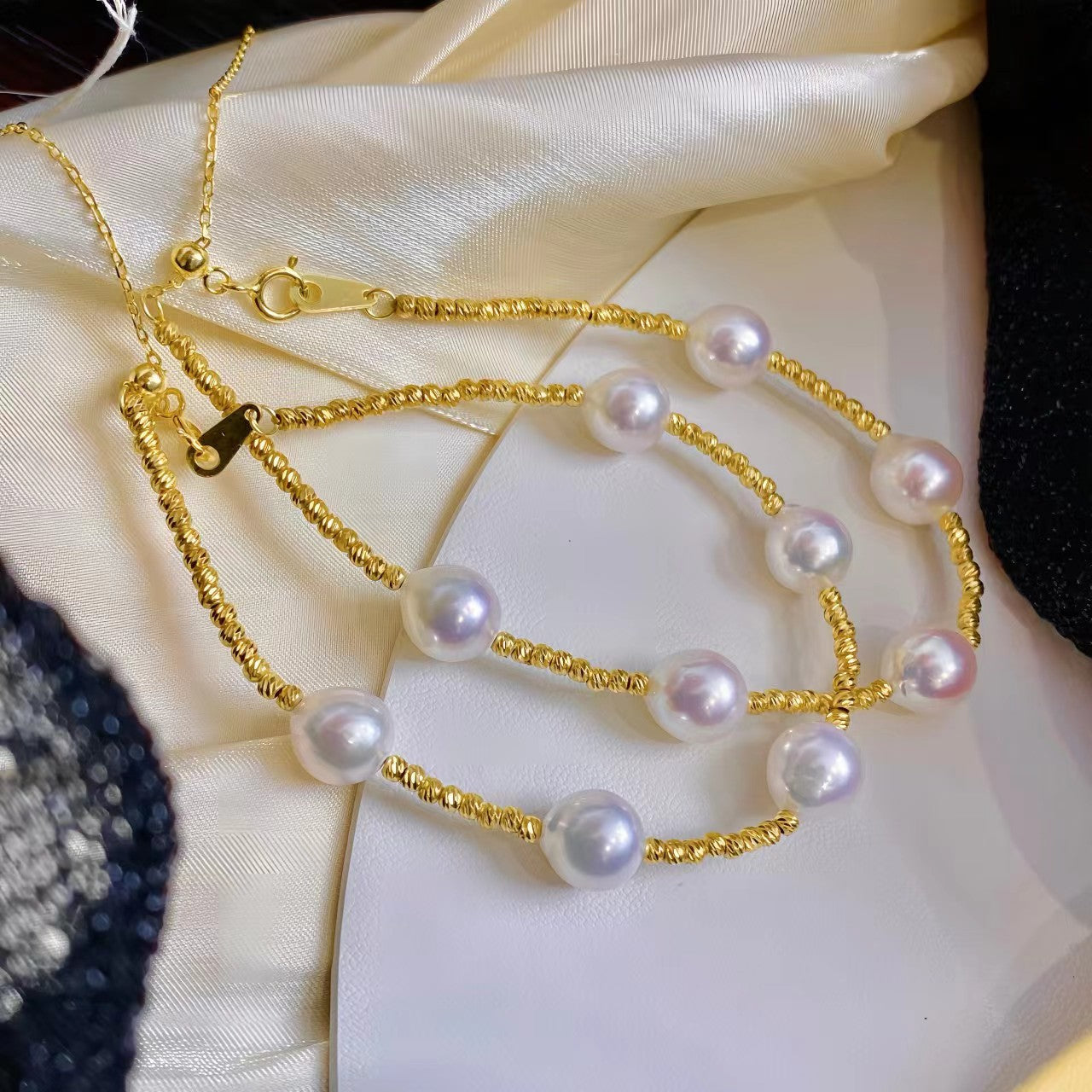 8-9mm King Freshwater Akoya Pearl Bracelet, S925 Setting