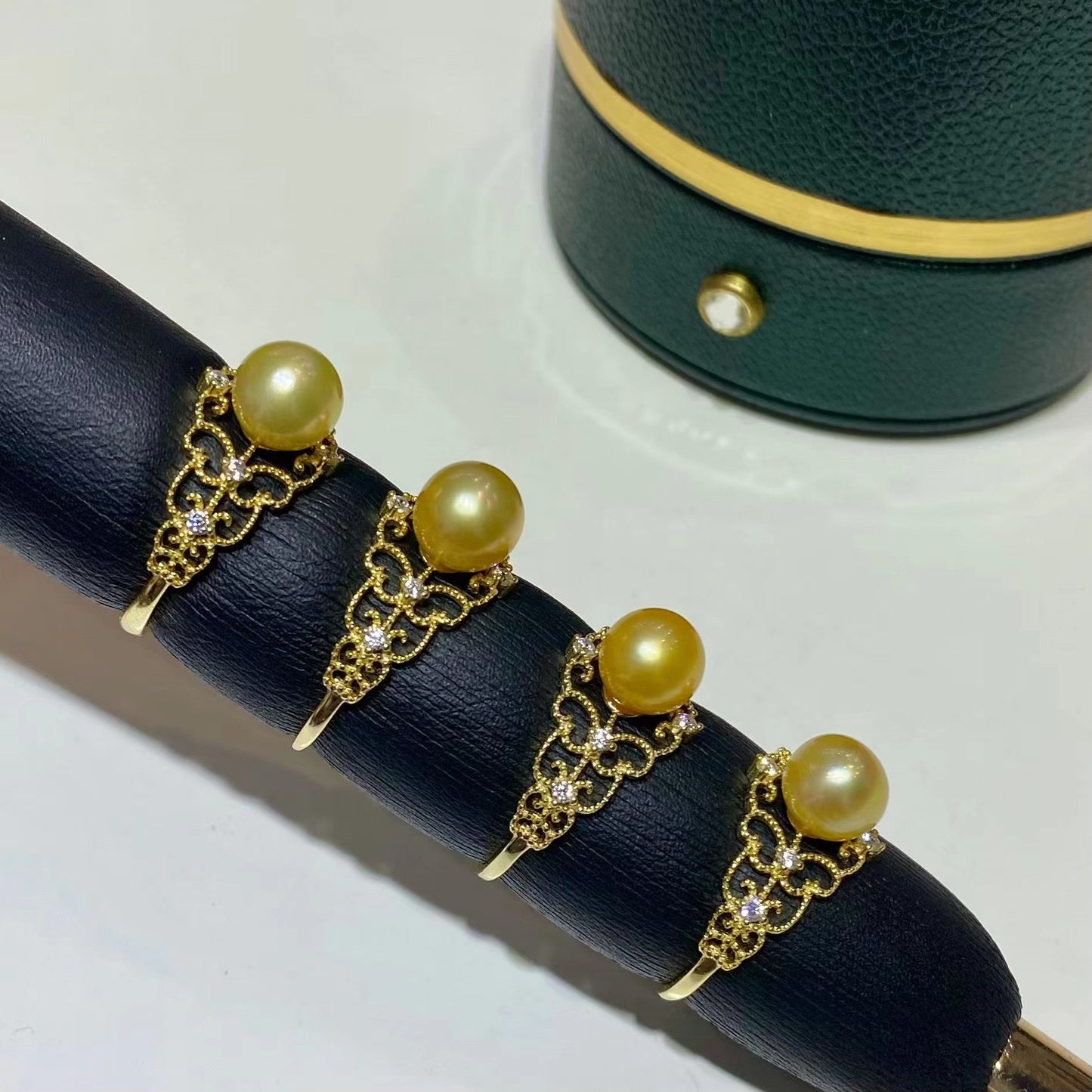 7-8mm Golden Pearl Ring, S925 Setting