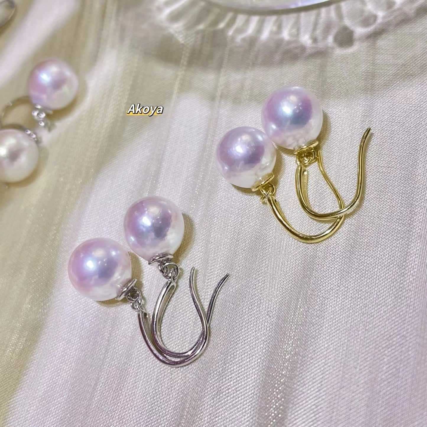 8-9mmFreshwater Akoya Pearl Earring, S925 Sliver Setting