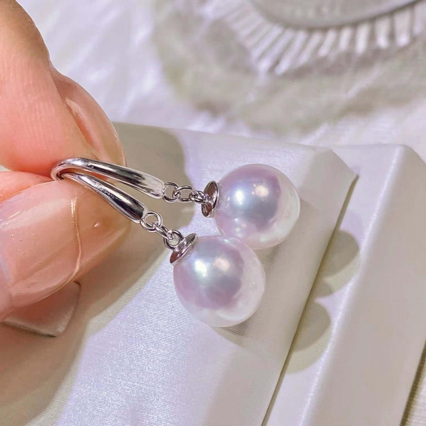 8-9mmFreshwater Akoya Pearl Earring, S925 Sliver Setting
