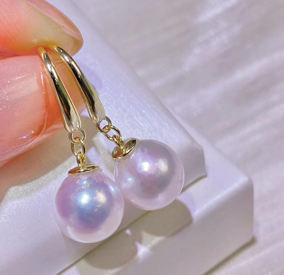 8-9mmFreshwater Akoya Pearl Earring, S925 Sliver Setting