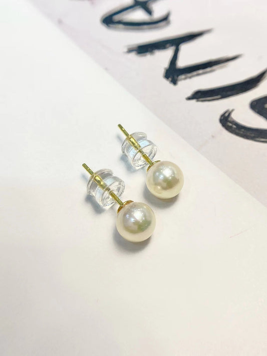 5-6mm Freshwater Akoya Pearl Classical Earring, S925 Sliver Setting
