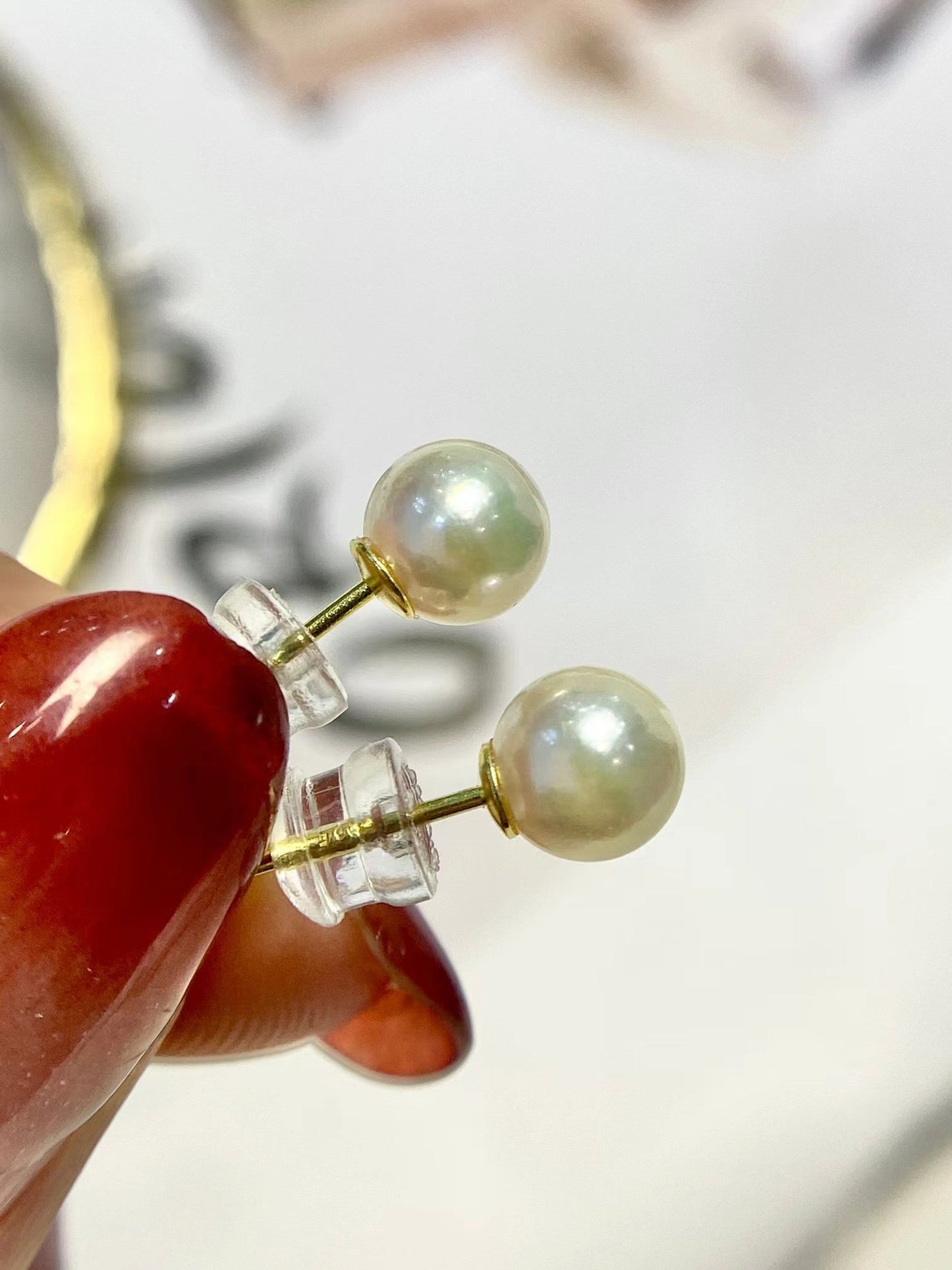 5-6mm Freshwater Akoya Pearl Classical Earring, S925 Sliver Setting