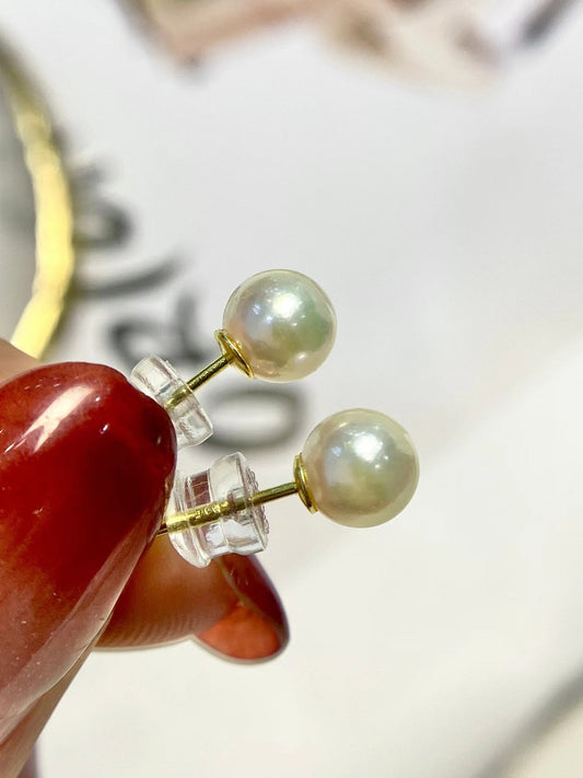 5-6mm Freshwater Akoya Pearl Classical Earring, S925 Sliver Setting