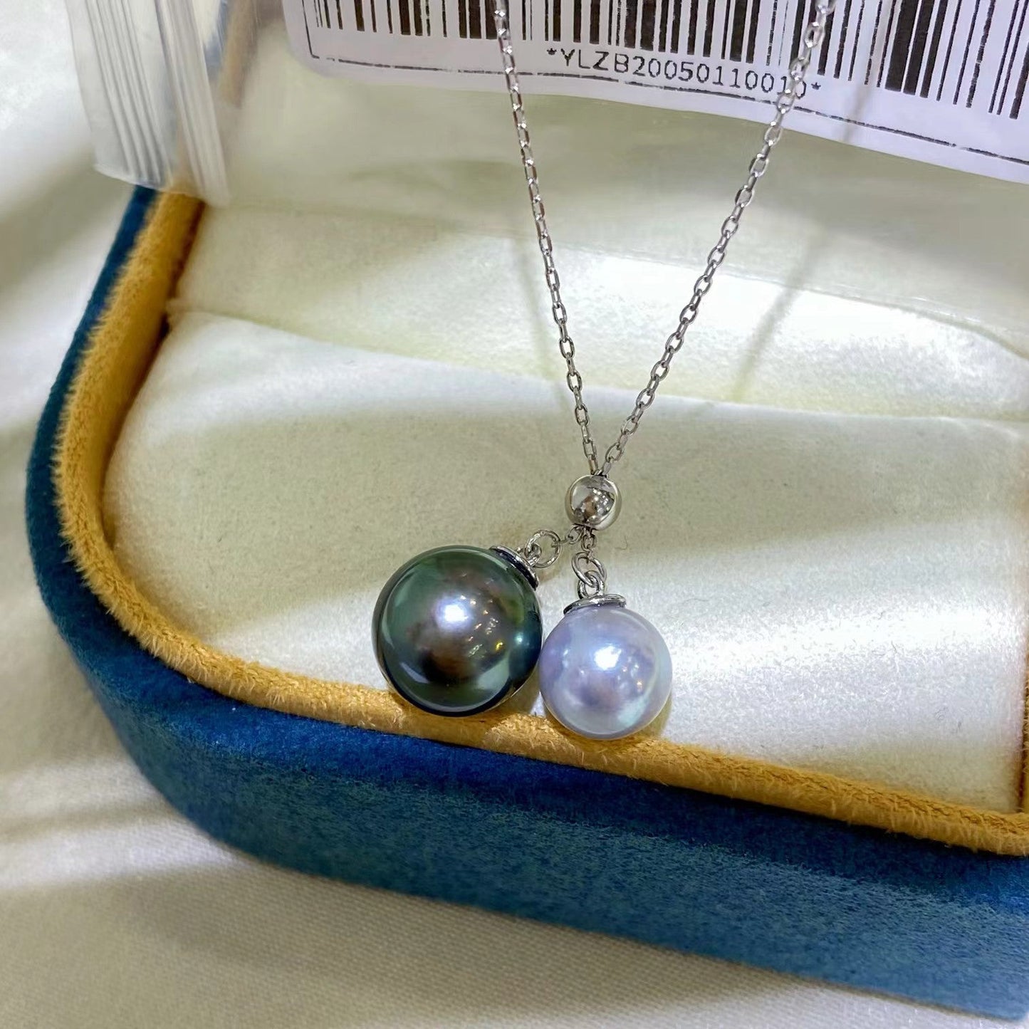 7-10mm Y-Chain Tahitian+Akoya Pearl pendent, S925 Setting