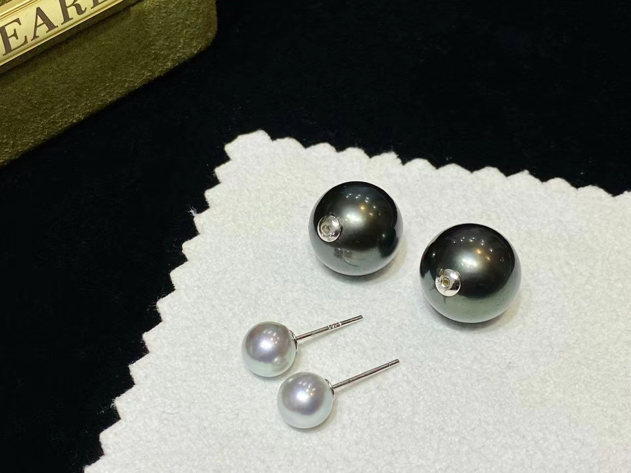 6-7mm/12-13mm Ocean Pearls Stud Earring, S925 Setting